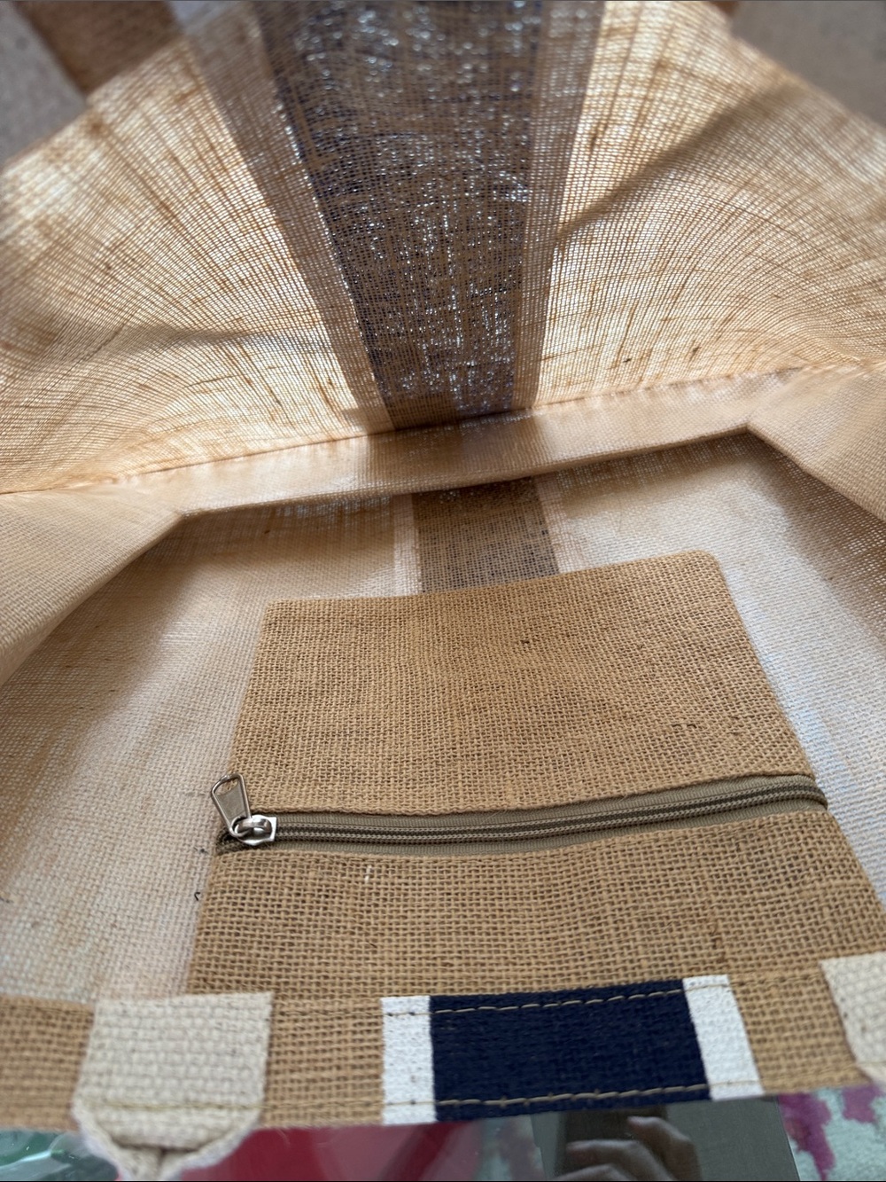 NWT The Royal Standard Fleming Tote in Natural w/Navy Stripe. - Picture 5 of 6